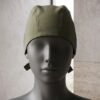 KR Verde olivo Gorrito Quirúrgico Etiqueta de Cuero – Caballero